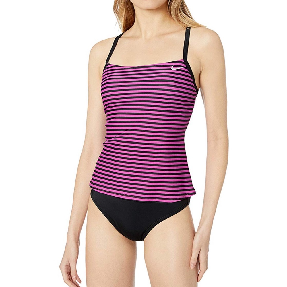 NWT Nike Laser Stripe Tankini 2 piece Size L